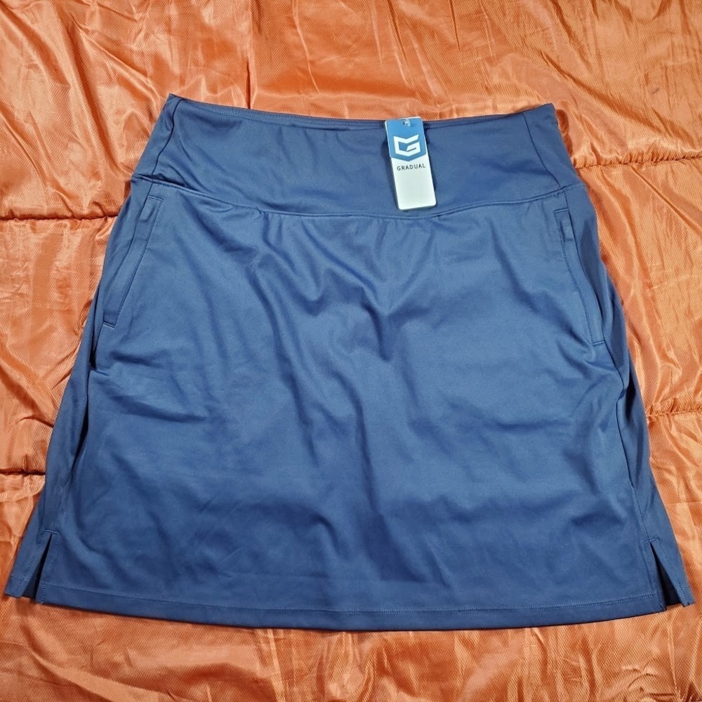 NWT Gradual Skort Skirt Women's Size XL Blue High‎ Waisted Athletic Golf Tennis